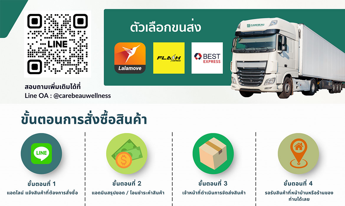 การขนส่งสินค้าและการชำระเงิน ผู้ผลิตสินค้าใน Brand แคร์บิว Carebeau